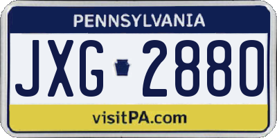 PA license plate JXG2880