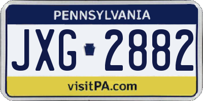 PA license plate JXG2882