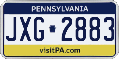 PA license plate JXG2883