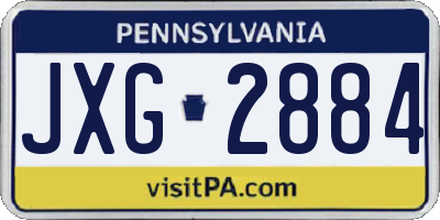 PA license plate JXG2884