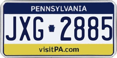 PA license plate JXG2885