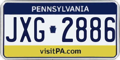 PA license plate JXG2886