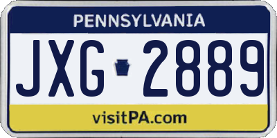 PA license plate JXG2889