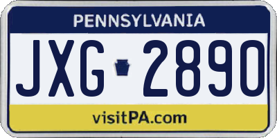 PA license plate JXG2890