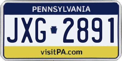PA license plate JXG2891