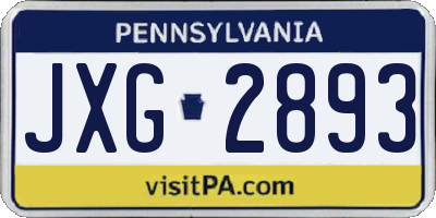PA license plate JXG2893