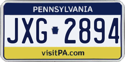 PA license plate JXG2894