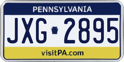 PA license plate JXG2895
