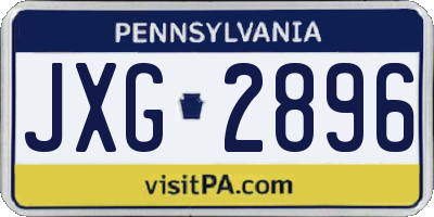 PA license plate JXG2896
