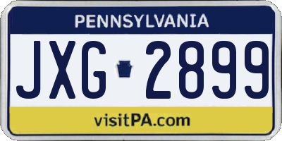 PA license plate JXG2899