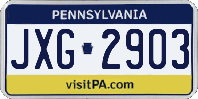 PA license plate JXG2903
