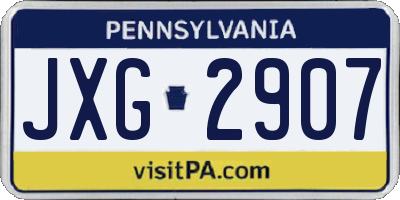 PA license plate JXG2907