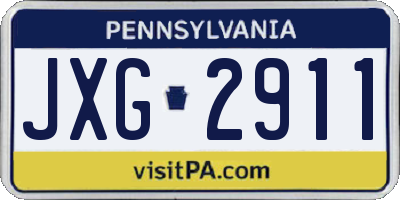 PA license plate JXG2911