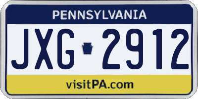 PA license plate JXG2912