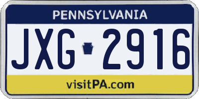 PA license plate JXG2916