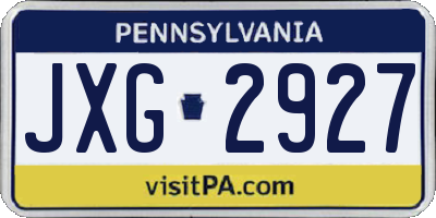 PA license plate JXG2927