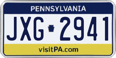 PA license plate JXG2941