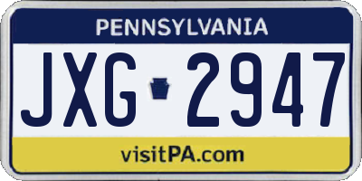 PA license plate JXG2947
