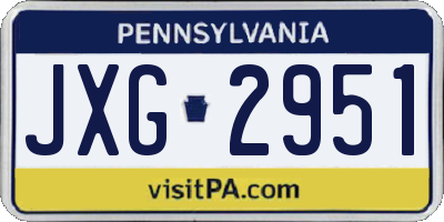PA license plate JXG2951
