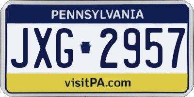 PA license plate JXG2957