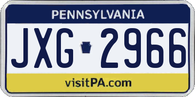 PA license plate JXG2966