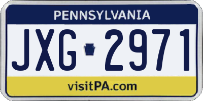 PA license plate JXG2971