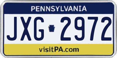 PA license plate JXG2972