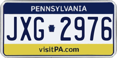 PA license plate JXG2976