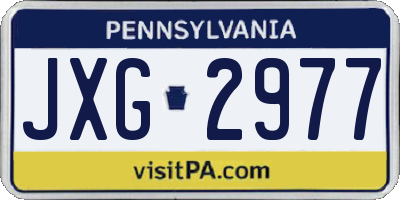 PA license plate JXG2977