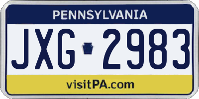 PA license plate JXG2983