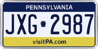 PA license plate JXG2987