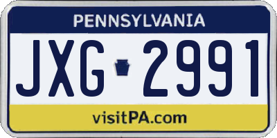 PA license plate JXG2991