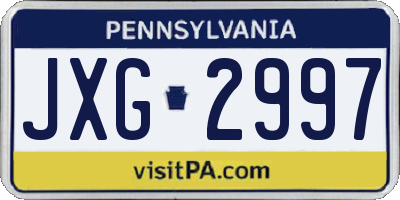 PA license plate JXG2997
