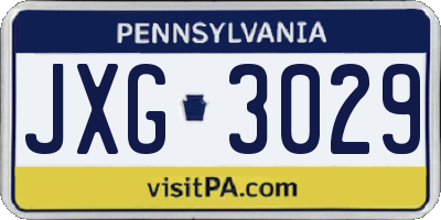PA license plate JXG3029