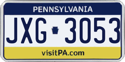PA license plate JXG3053