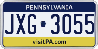 PA license plate JXG3055