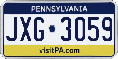 PA license plate JXG3059