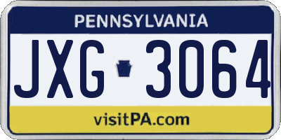 PA license plate JXG3064