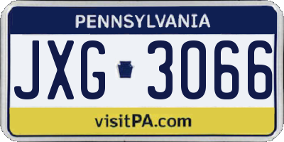 PA license plate JXG3066
