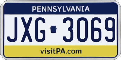 PA license plate JXG3069