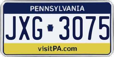 PA license plate JXG3075