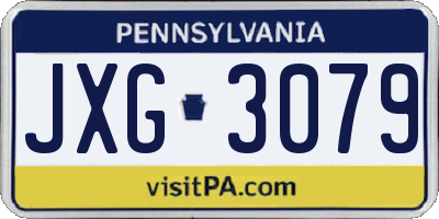 PA license plate JXG3079