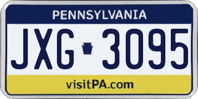 PA license plate JXG3095