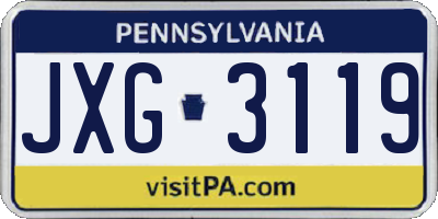 PA license plate JXG3119