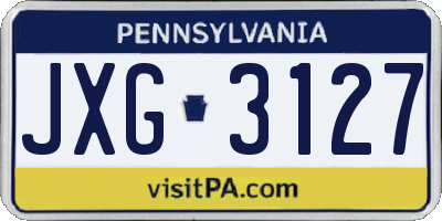 PA license plate JXG3127