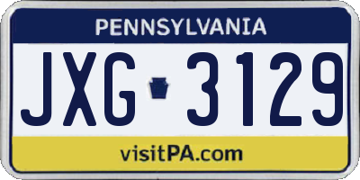 PA license plate JXG3129