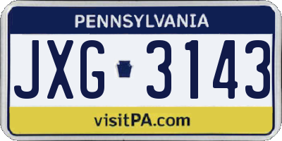 PA license plate JXG3143