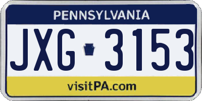 PA license plate JXG3153