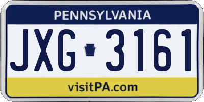 PA license plate JXG3161