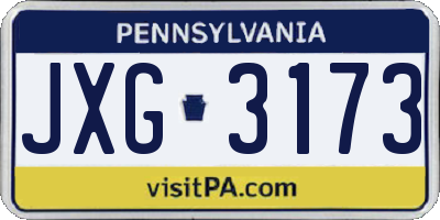 PA license plate JXG3173